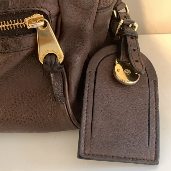 VGUC Mulberry Mabel Chocolate Brown Soft Napa Leather and Suede Shoulder Handbag - Picture 4 of 16